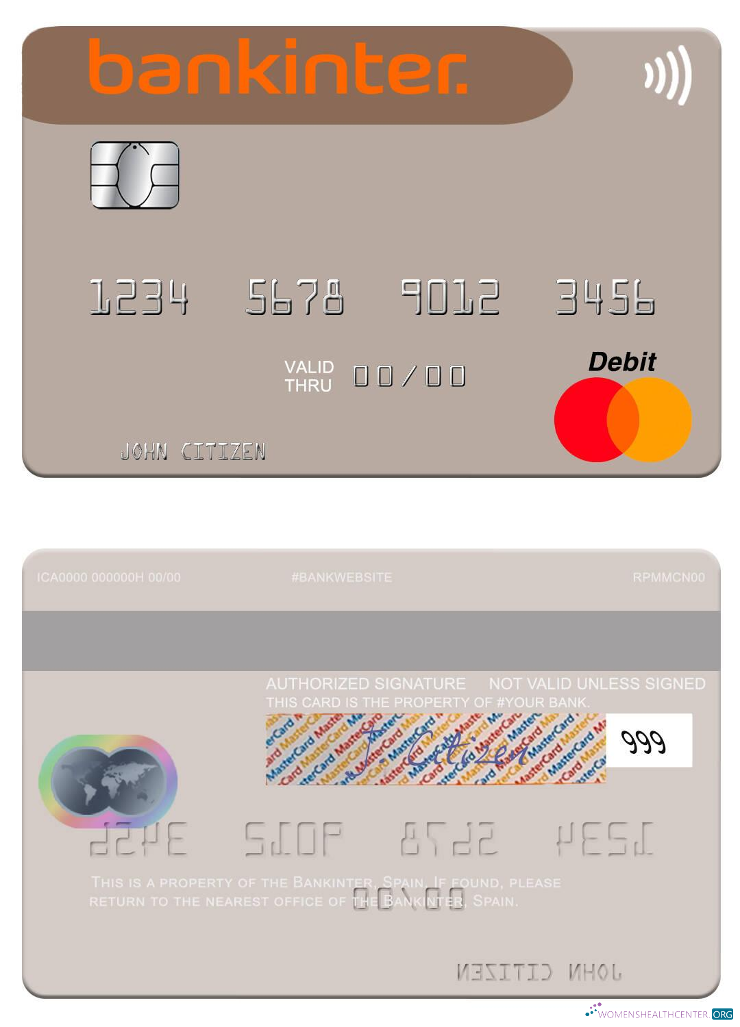 Download Spain Bankinter mastercard Photoshop template